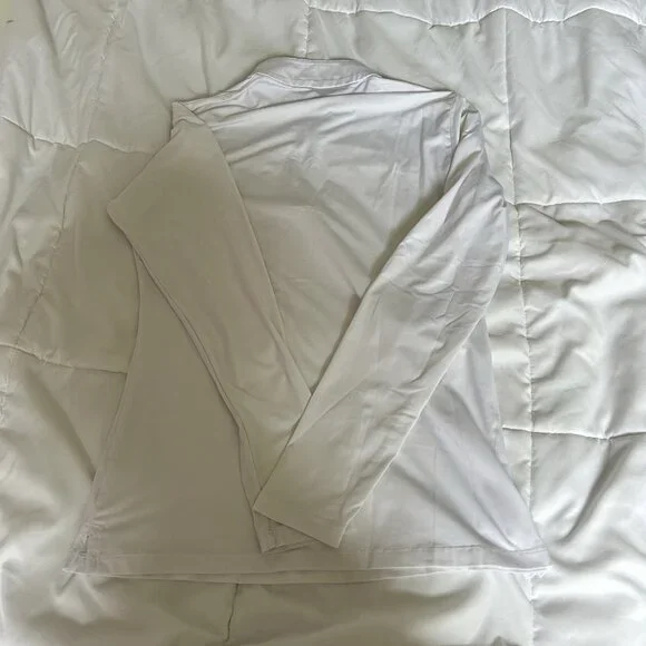 Sofibella UPF 50 Long Sleeve White Pullover 1/4 Zip Tennis Golf Womens Medium M - Picture 8 of 8